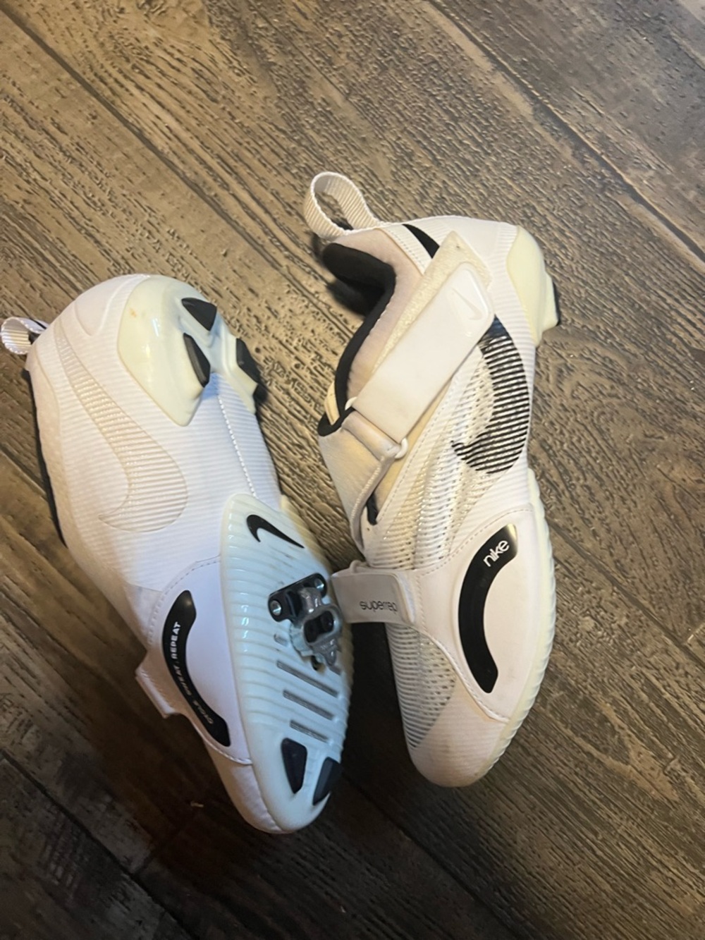 Nike  White and Black Cycling Shoes